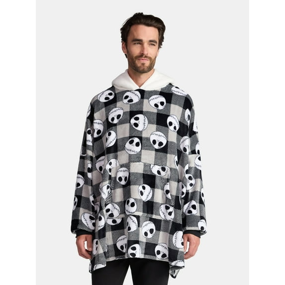 Disney Nightmare Before Christmas Men’s Jack Skellington Superminky Lounger, One Size Fits Most