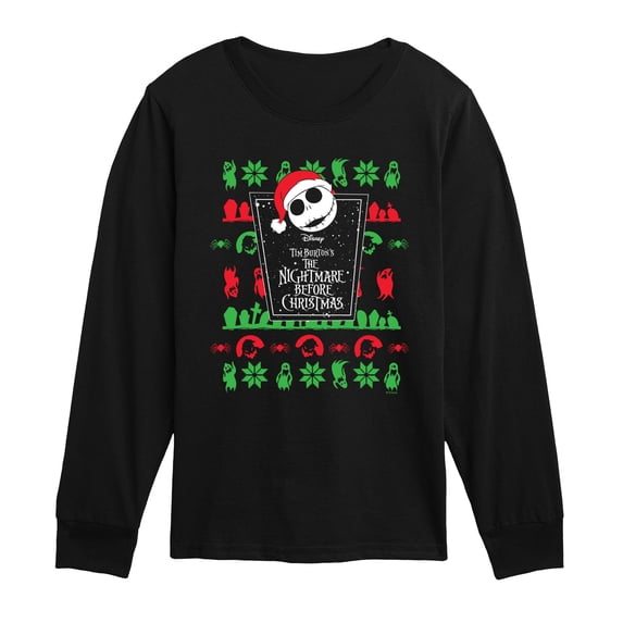 Nightmare Before Christmas - Jack Sweater - Youth Boys Long Sleeve Graphic T-Shirt