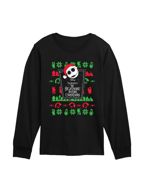 Nightmare Before Christmas - Jack Sweater - Youth Boys Long Sleeve Graphic T-Shirt
