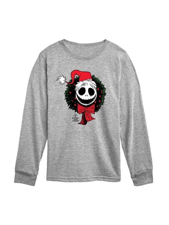 Nightmare Before Christmas - Jack Wreath - Youth Boys Long Sleeve Graphic T-Shirt
