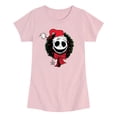 thumbnail image 1 of Nightmare Before Christmas - Jack Wreath - Youth Girls Fitted Short Sleeve T-Shirt, 1 of 4