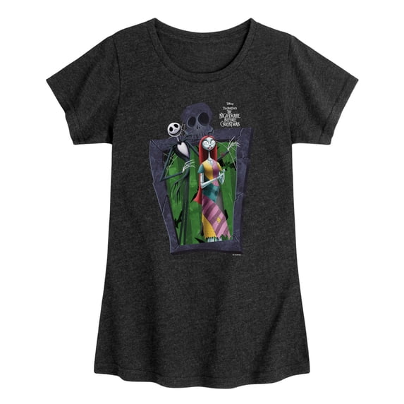 Nightmare Before Christmas - Jack and Sally - Youth Girls Fitted Short Sleeve T-Shirt