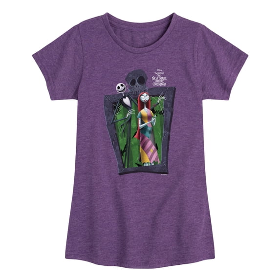 Nightmare Before Christmas - Jack and Sally - Youth Girls Fitted Short Sleeve T-Shirt