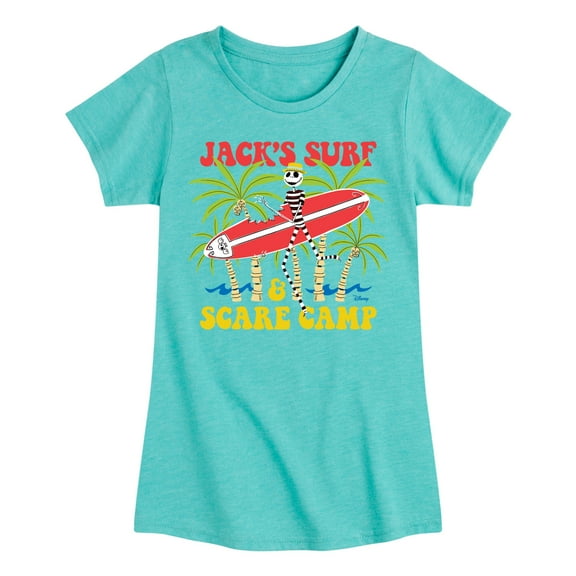 Nightmare Before Christmas - Jack's Surf Scare Camp - Summertime - Toddler And Youth Girls Short Sleeve Graphic T-Shirt