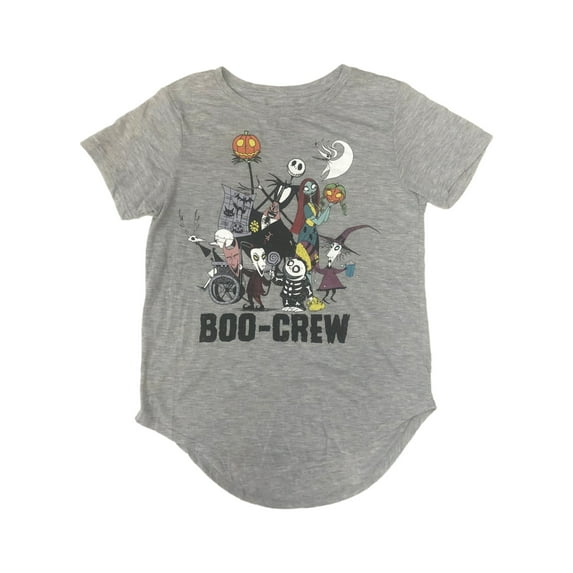Nightmare Before Christmas Junior Womens Gray Halloween T-Shirt Tee Shirt Small