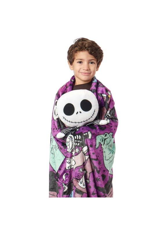 Nightmare Before Christmas Kids Hugger with Silk Touch Throw Blanket, 50x60 inches Purple