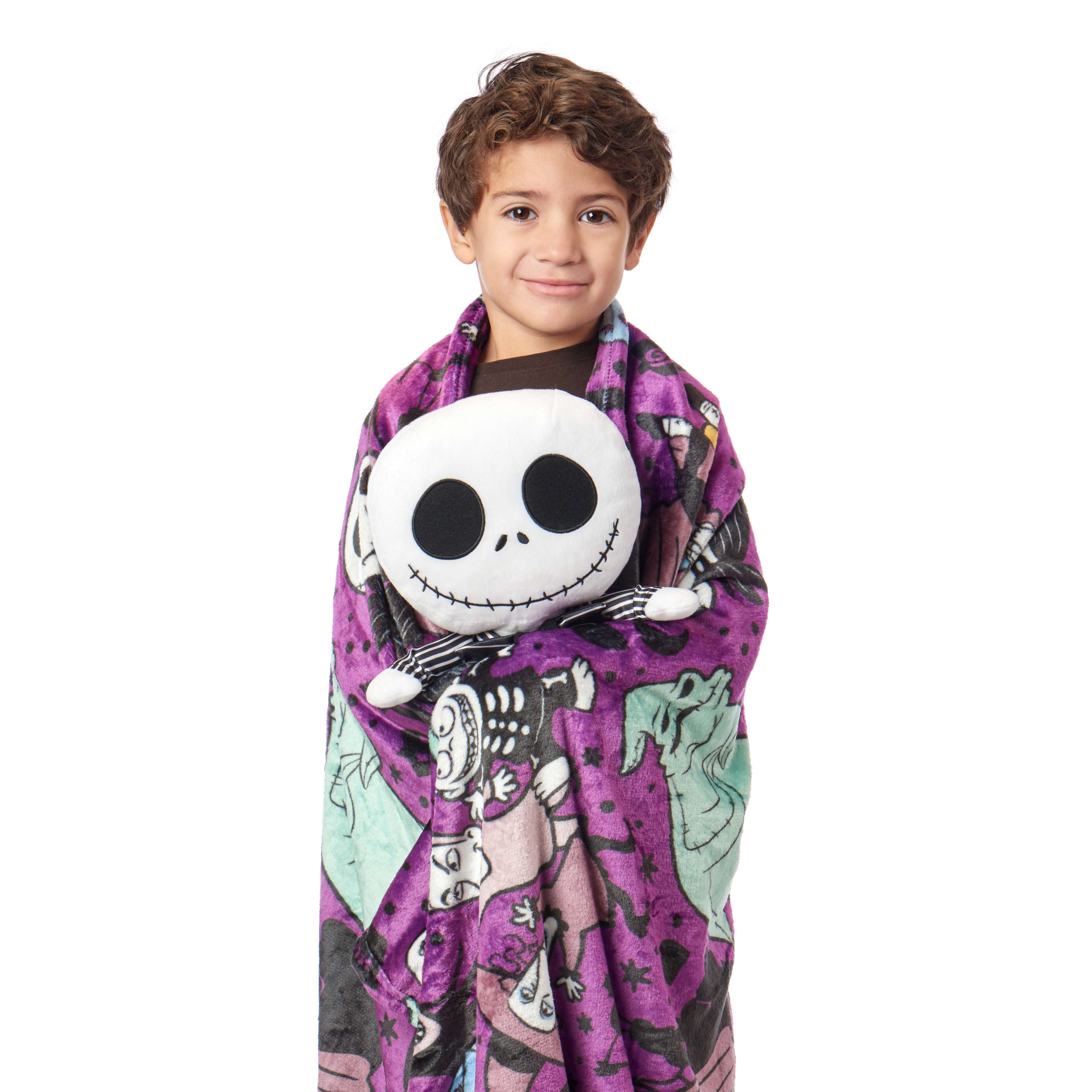 Nightmare Before Christmas Kids Hugger with Silk Touch Throw Blanket, 50x60 inches Purple