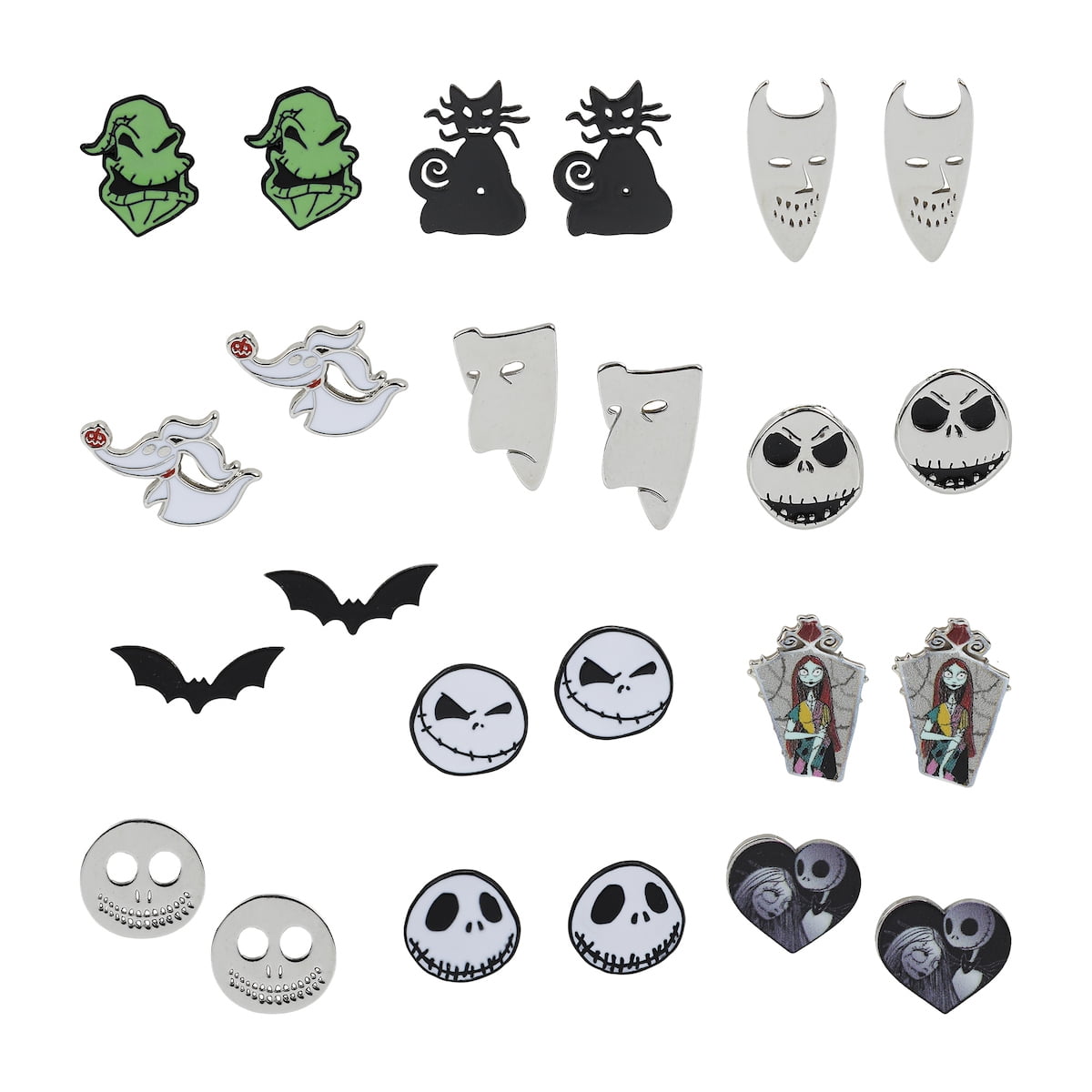 Nightmare Before Christmas Stud Earring Set Oogie, Jack, Sally, Zero