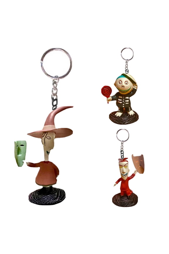 Nightmare Before Christmas Lock Shock Barrel 3 Key Ring Keychain Ornament Charm