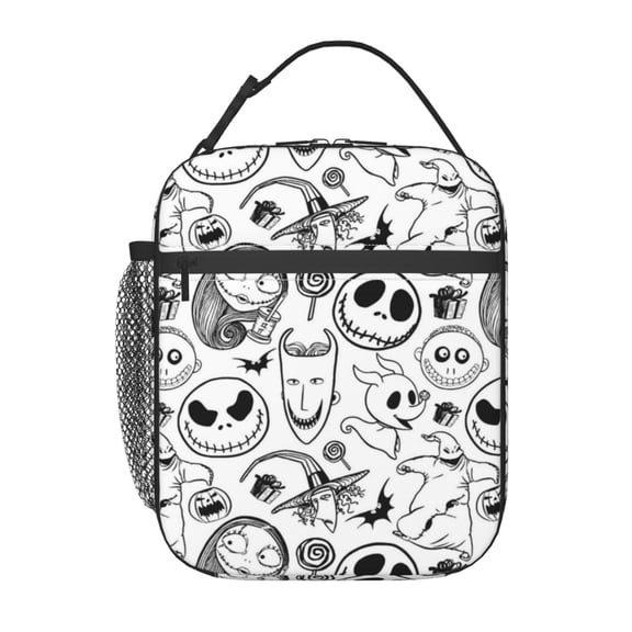 Nightmare Before Christmas Lunch Bag Christmas Halloween Lunch Box Lightweight Portable Reusable Durable Lunch Tote Bag for Work Sport Picnic Camping