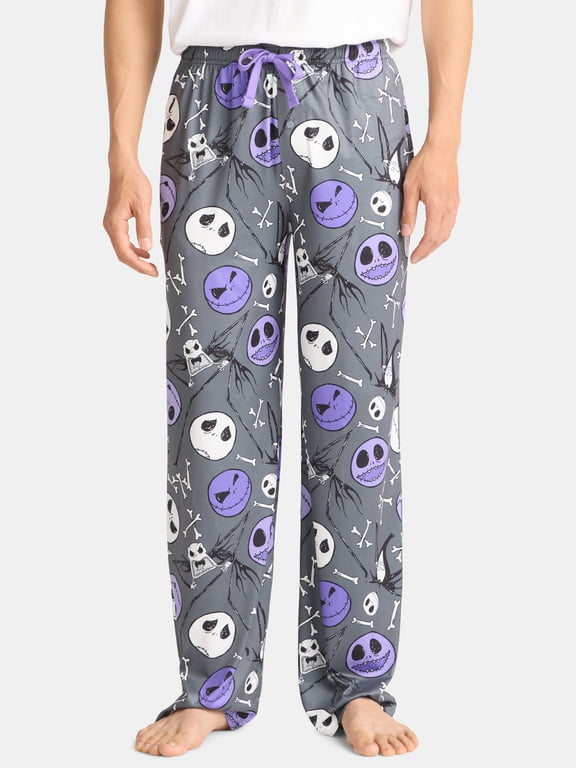 Nightmare Before Christmas Men's & Big Men's Jack Skulls Graphic Lounge Pants, Sizes S-2XL
