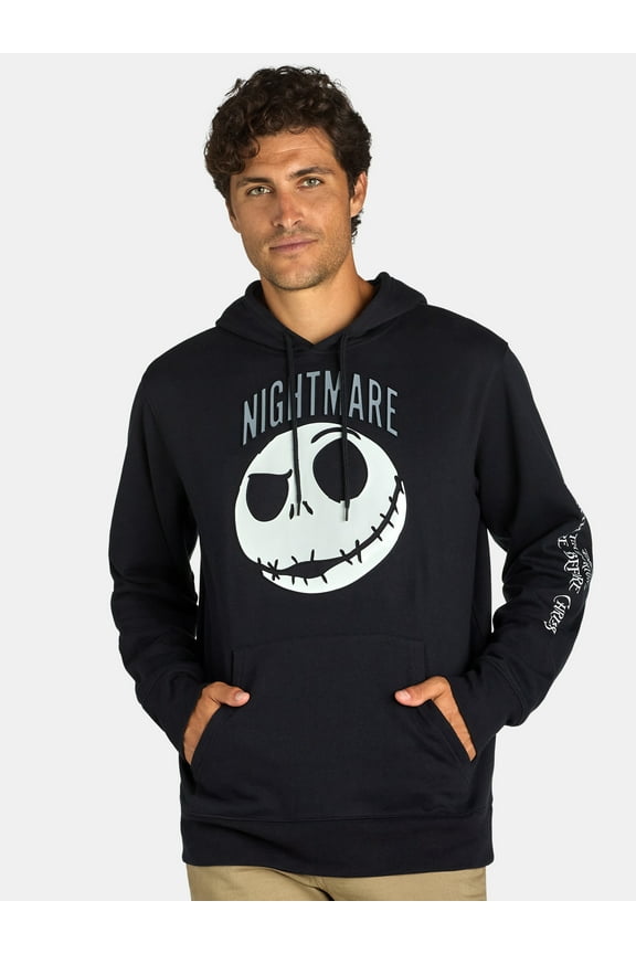 Nightmare Before Christmas Men's & Big Men's Jack Emboss Graphic Hoodie, Sizes XS-3XL