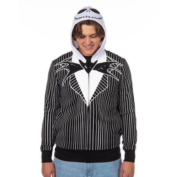 Nightmare Before Christmas Men's Jack Skellington Tuxedo Full-Zip Adult Costume Hoodie