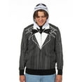thumbnail image 1 of Nightmare Before Christmas Men's Jack Skellington Tuxedo Full-Zip Adult Costume Hoodie, 1 of 5