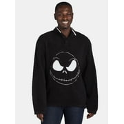 Nightmare Before Christmas Men’s and Big Men’s Jack Skellington Cosplay Faux Shearling Shacket, Sizes XS-3XL