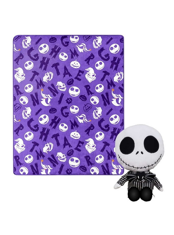Nightmare Before Christmas Nightmare Friends Silk Touch Throw Blanket with Plush Hugger