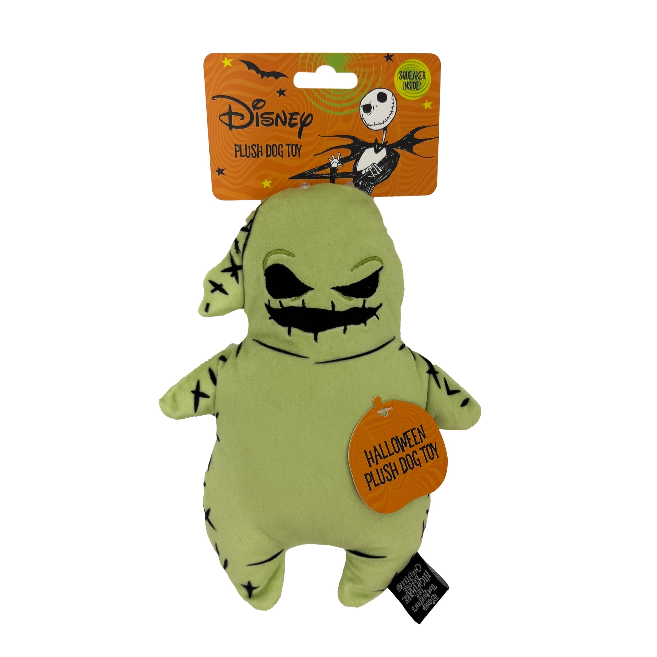 Disney Halloween Dog Toy, Nightmare Before Christmas, Oogie Boogie, Plush, Squeaky, Green, 8"