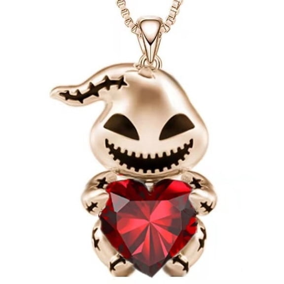 Nightmare Before Christmas Oogie Boogie With Red Stone Metal Pendant Necklace
