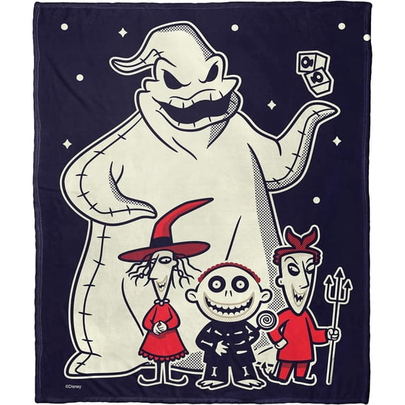 Nightmare Before Christmas Oogie Boogie and Boys Character Fleece Blanket Throw