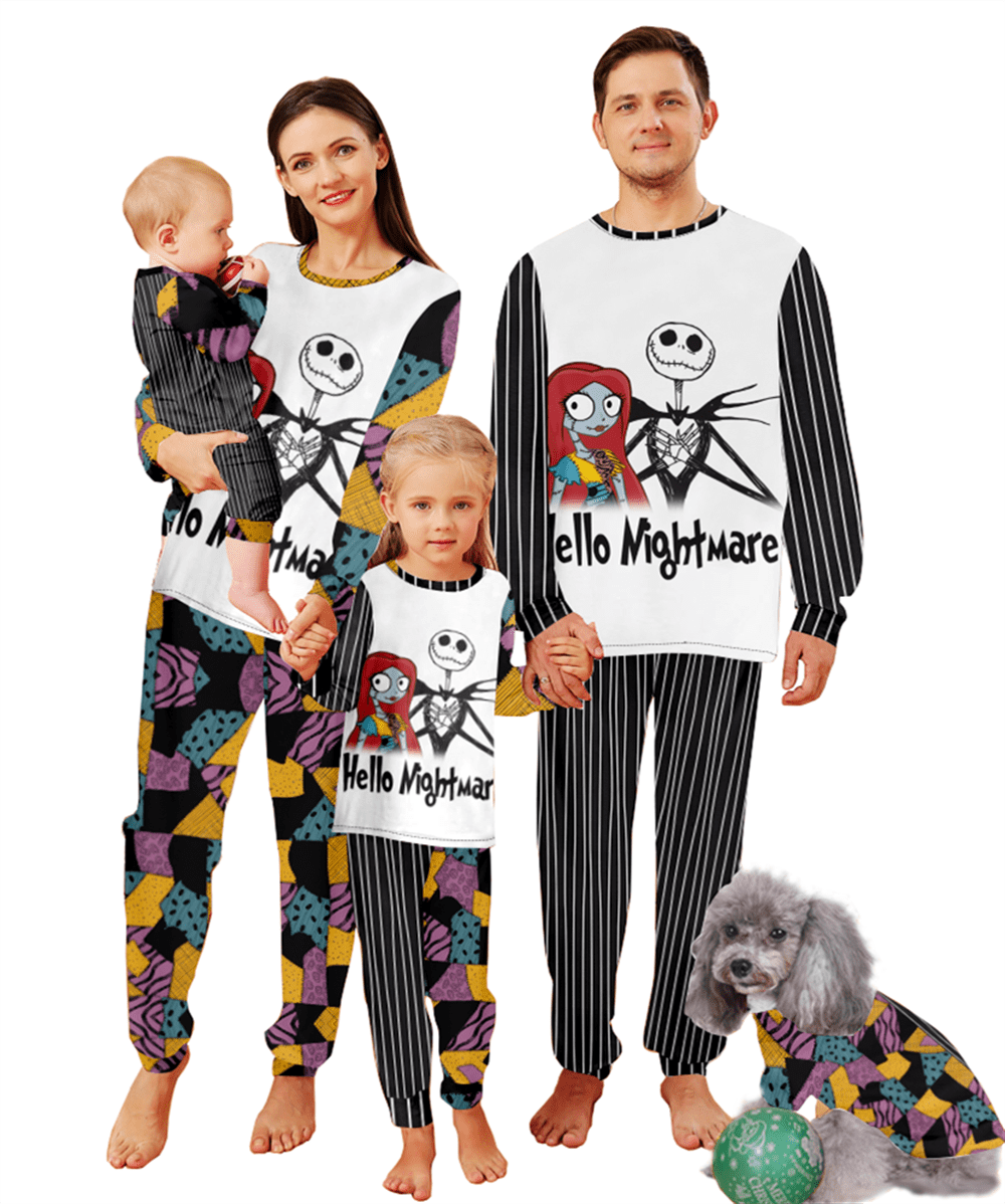 Nightmare Before Christmas Pajamas,Jack Skellington Sally Children