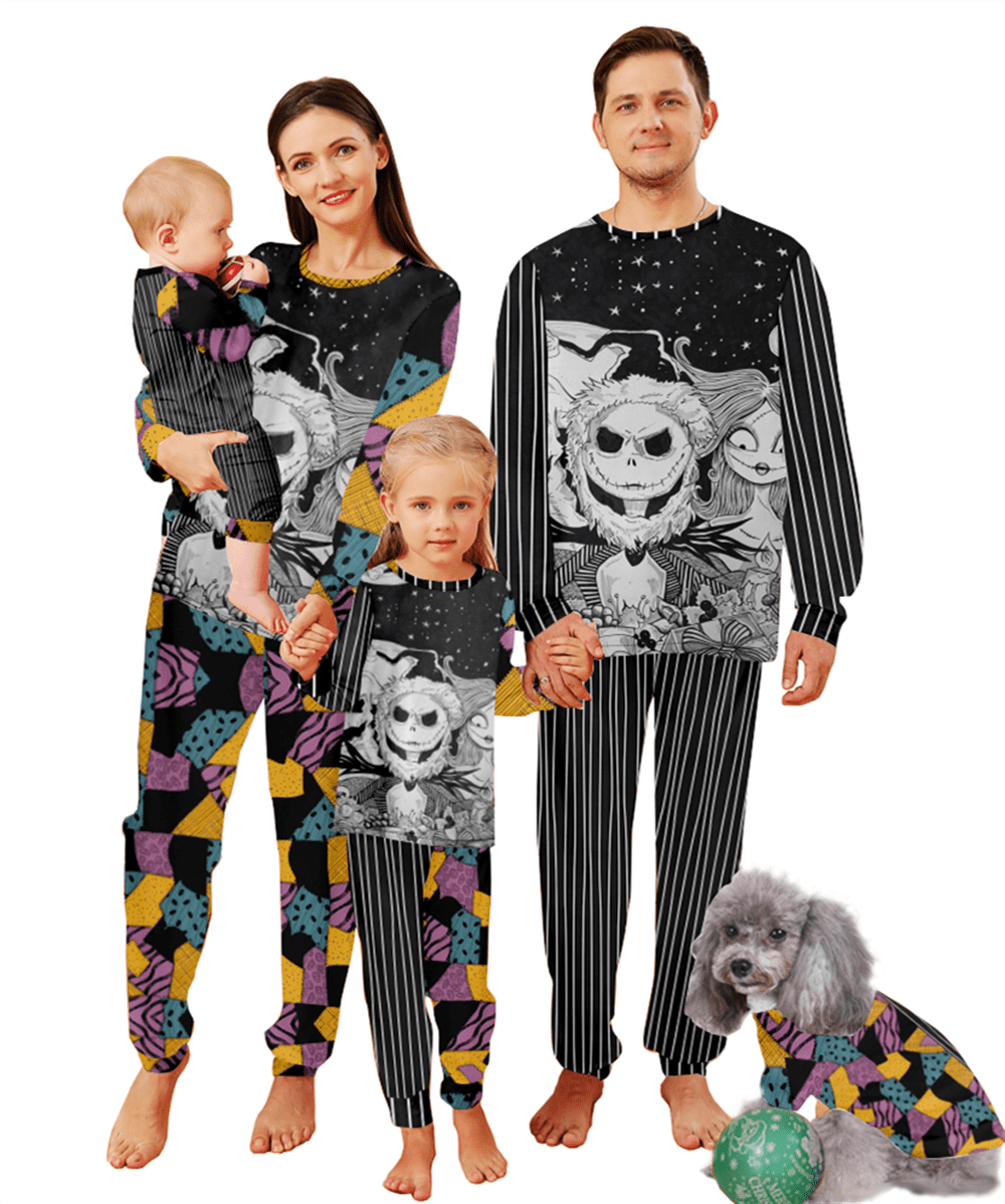 Nightmare Before Christmas Pajamas,Jack Skellington Sally Christmas