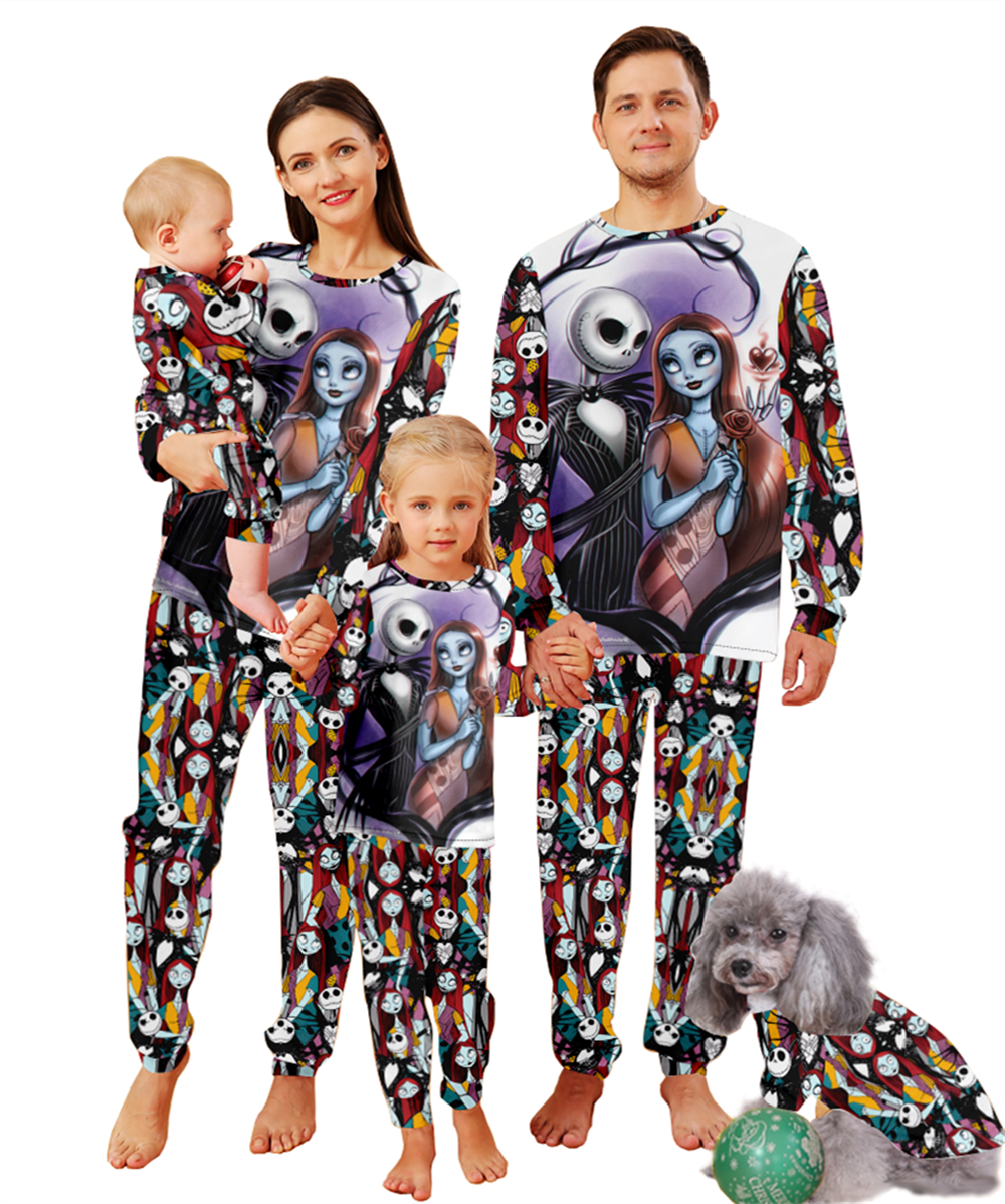 Nightmare Before Christmas Pajamas,Jack Skellington Sally Toddler Girl