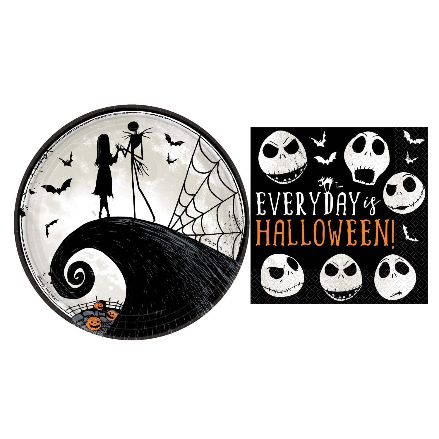 Nightmare Before Christmas Paper Plate and Napkin Party Bundle of 16