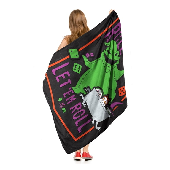Nightmare Before Christmas Roll Them Kids Micro Raschel Throw Blanket
