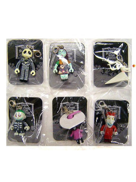 Nightmare Before Christmas Sally, Jack, Lock, Shock, Barrel & Zero Set of 6 Keychains