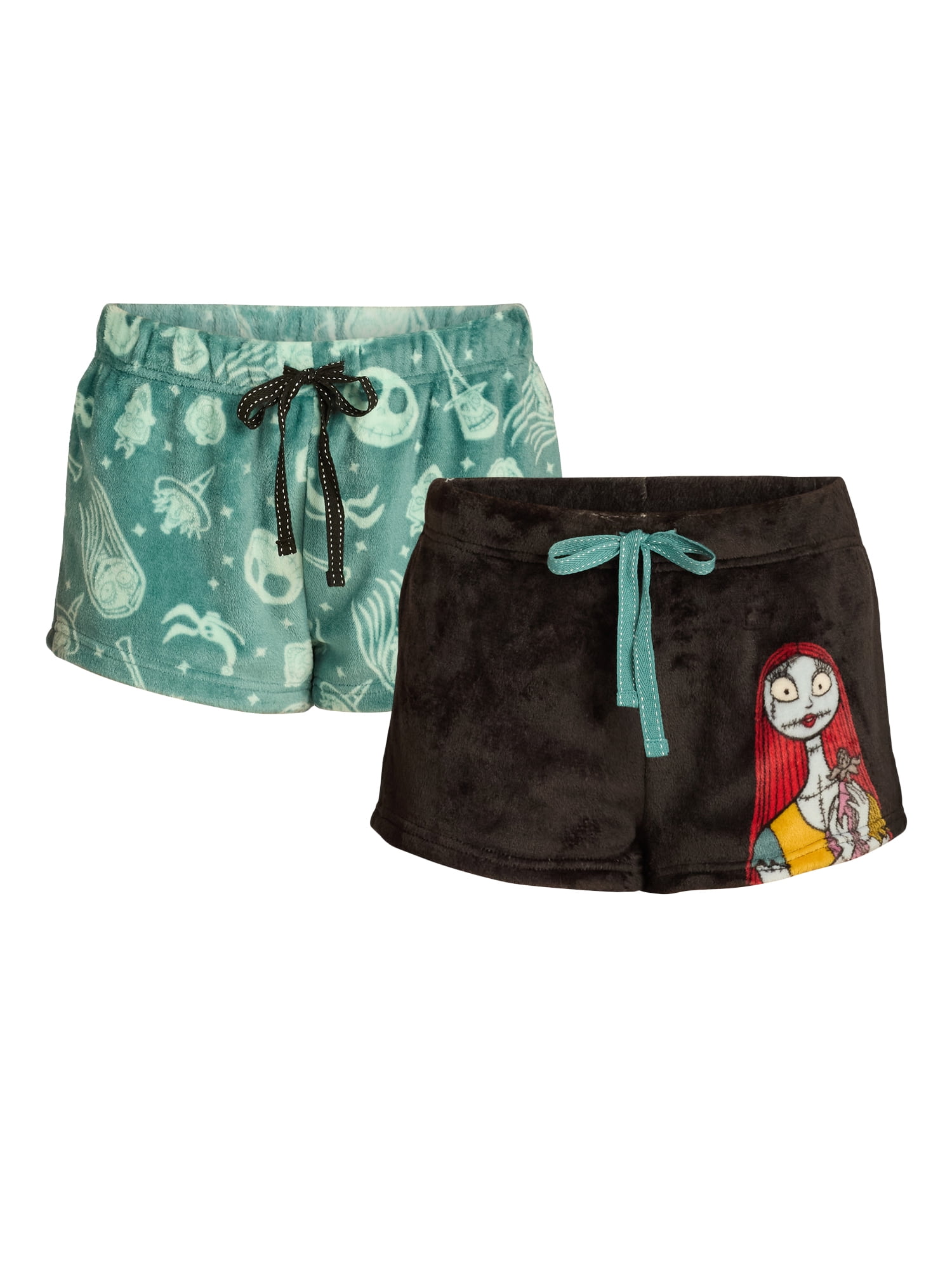 Nightmare Before Christmas Sally Women’s Velour Pajama Shorts, 2-Pack, Sizes XS-3X