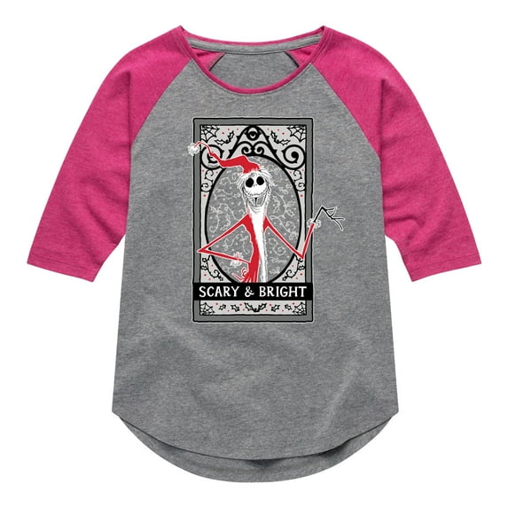 The Nightmare Before Christmas - Scary And Bright - Girls Shirt Tail Raglan