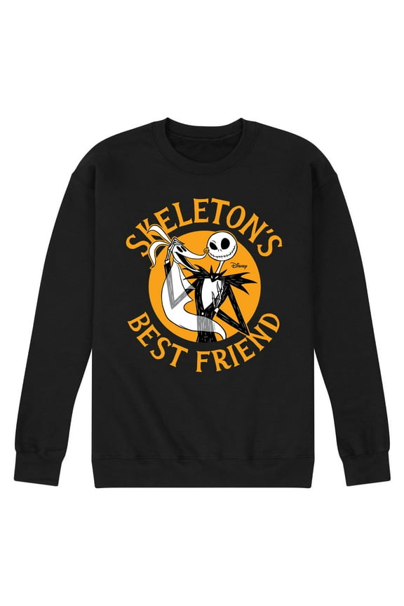 Nightmare Before Christmas - Skeletons Best Friend Zero And Jack - Men's Crew Fleece Sweatshirt