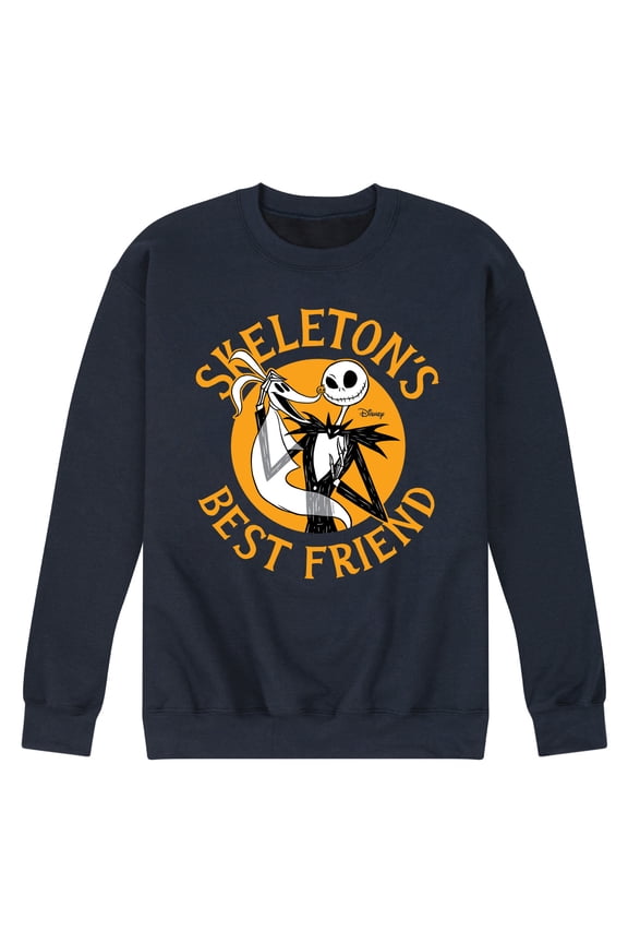 Nightmare Before Christmas - Skeletons Best Friend Zero And Jack - Men's Crew Fleece Sweatshirt