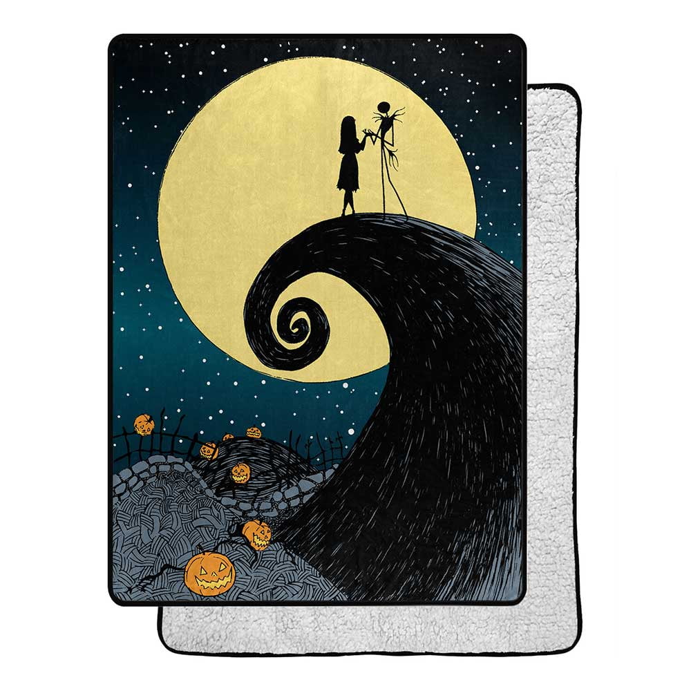 Nightmare Before Christmas Starry Night Silk Touch Sherpa Blanket Twin