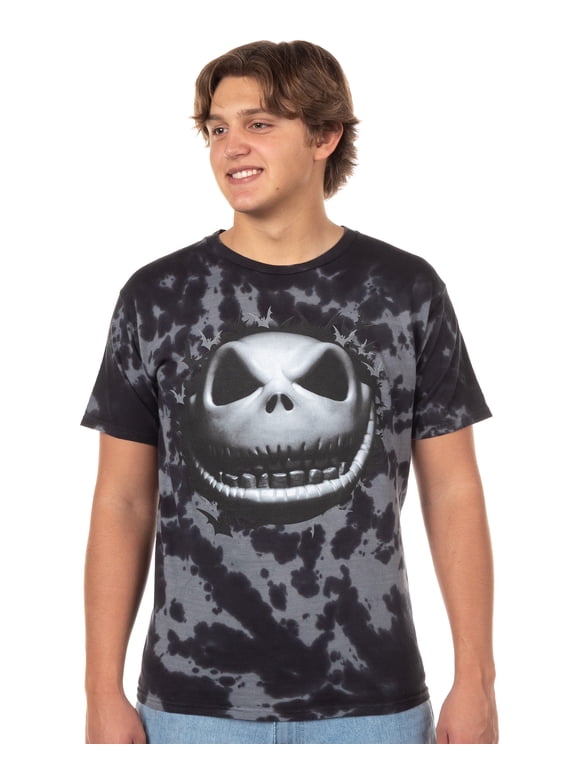 Nightmare Before Christmas T Shirt Mens Jack And Bats Front And Back Print Tie Dye Adult Graphic Tee