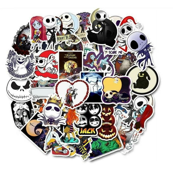Nightmare Before Christmas Themed Set of 50 Assorted Stickers Decal Set