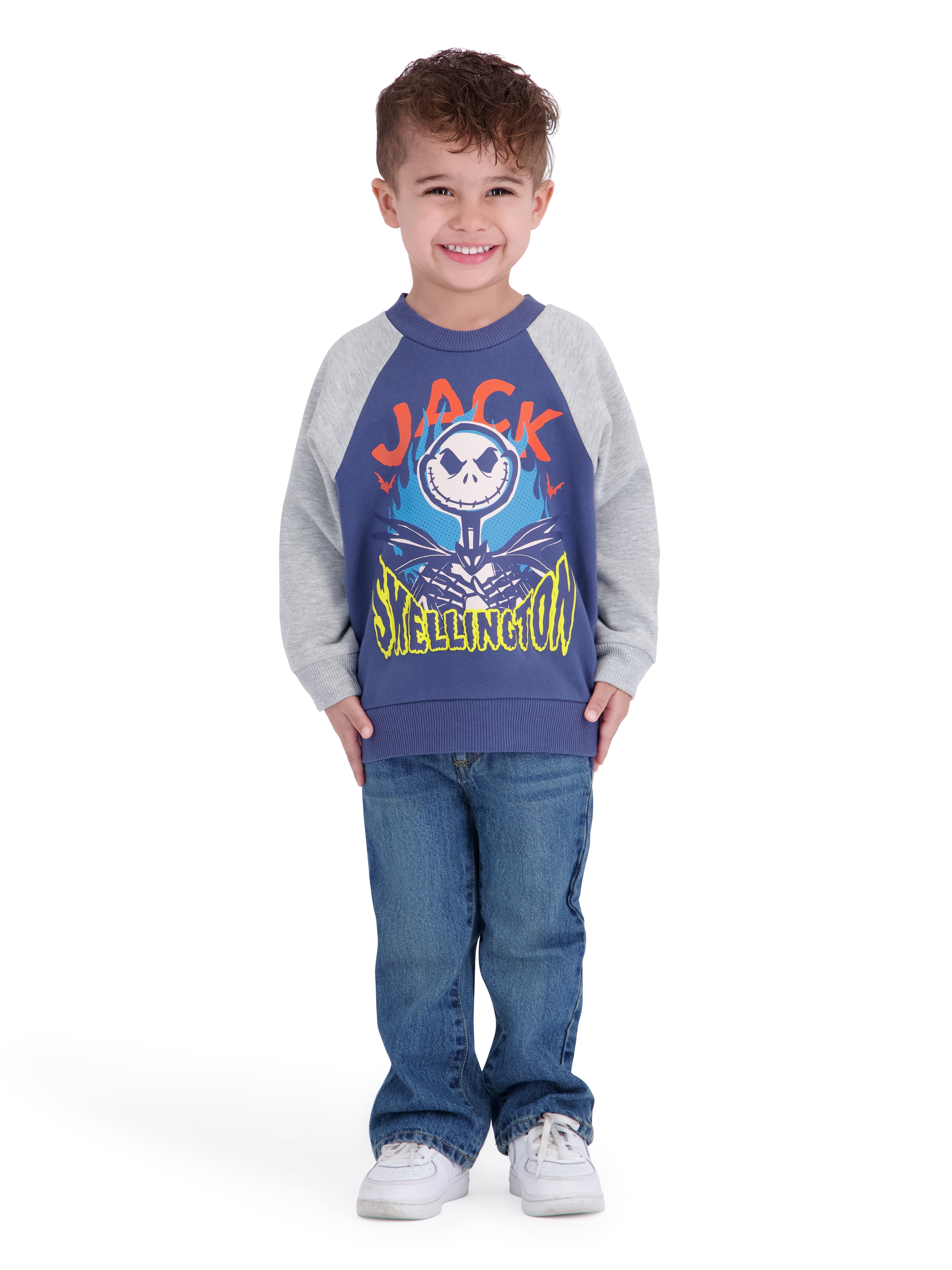 Nightmare Before Christmas Toddler Boy Long Sleeve Jack Skellington Sweatshirt, Sizes 12M-5T