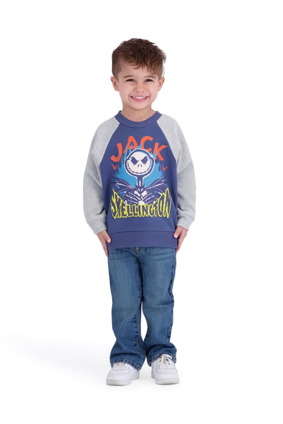 Nightmare Before Christmas Toddler Boy Long Sleeve Jack Skellington Sweatshirt, Sizes 12M-5T