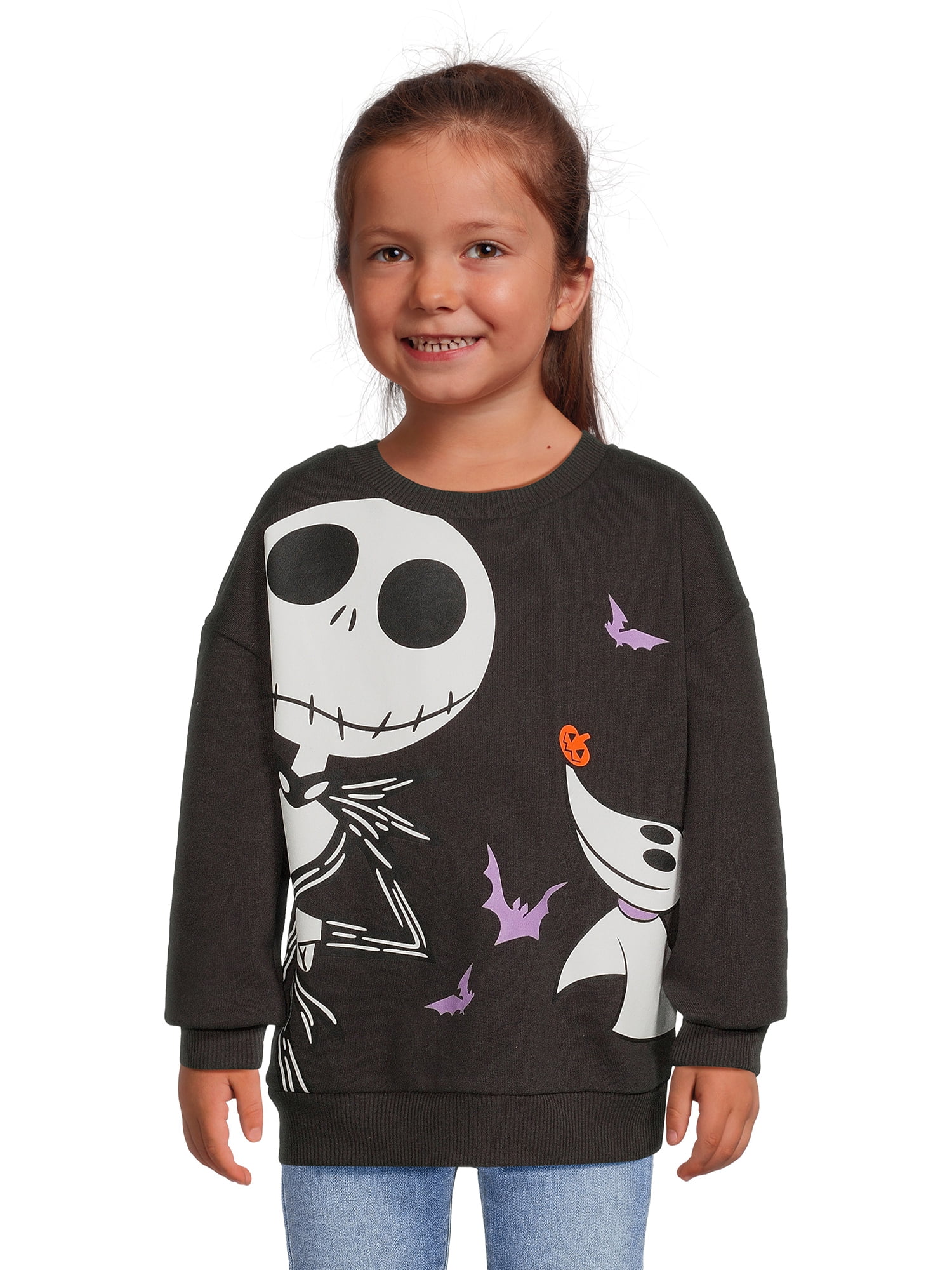 Nightmare Before Christmas Toddler Girl Crewneck Sweatshirt, Sizes 12M ...