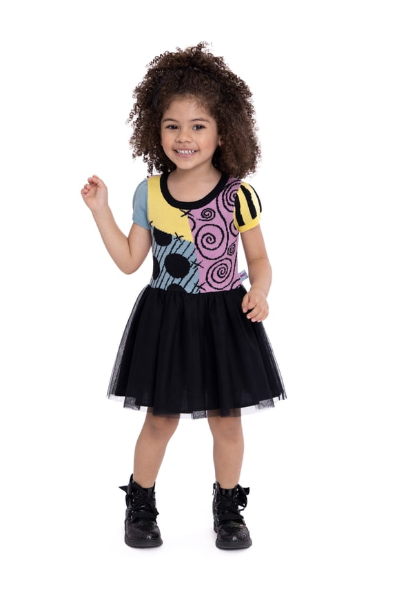 Nightmare Before Christmas Toddler Girl Sally Cosplay Sweater Dress, Sizes 12M-5T