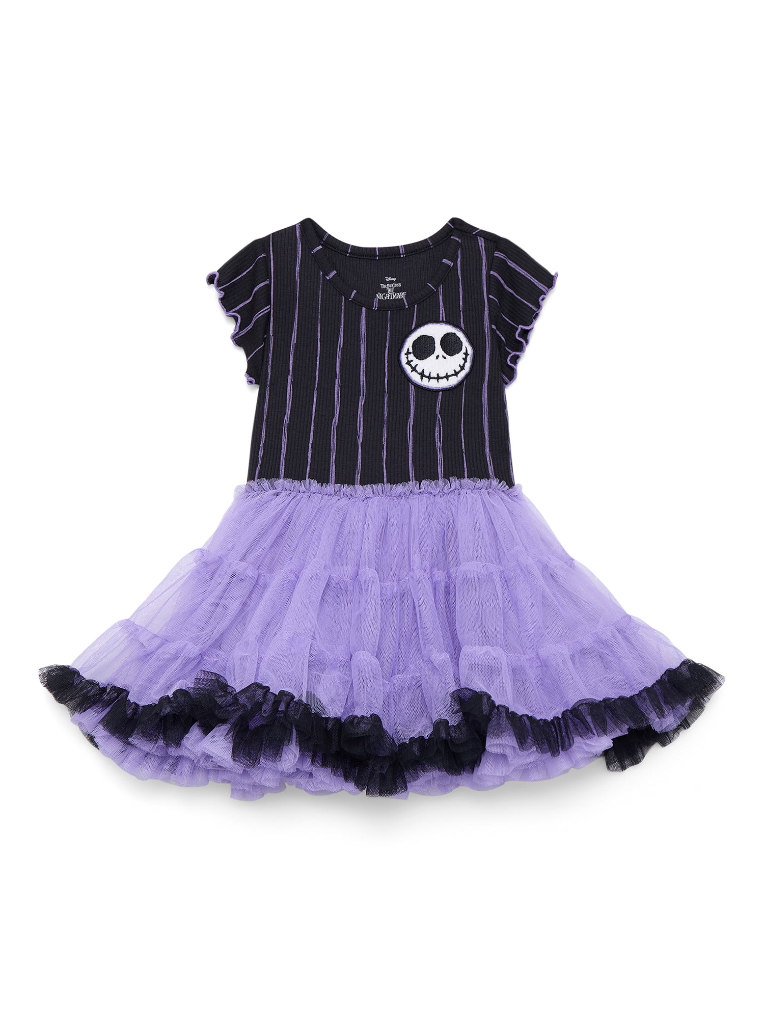 The Nightmare Before Christmas Toddler Girls Graphic Tutu Dress with Short Sleeves, Sizes 12M-5T