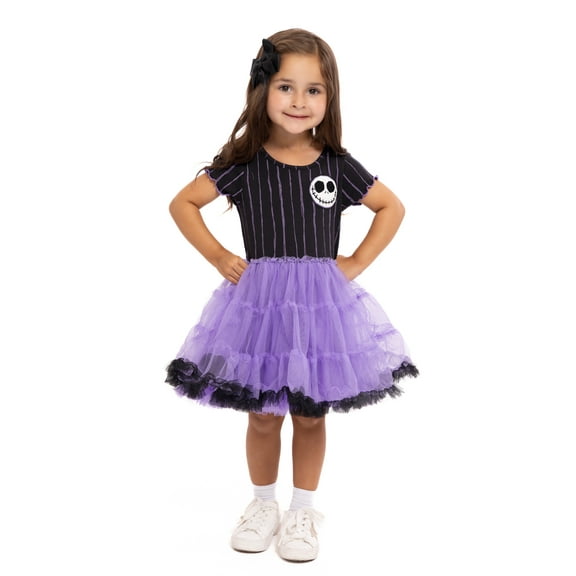 The Nightmare Before Christmas Toddler Girls Graphic Tutu Dress with Short Sleeves, Sizes 12M-5T
