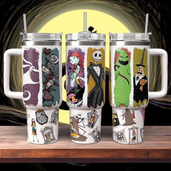 Nightmare Before Christmas Tumbler, Halloween Trick Or Treat Tumbler, Disney Jack Skellington Sally Tumbler, Drinkware Tumbler 40oz