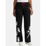 Nightmare Before Christmas Women's Glow In The Dark Graphic Fleece Jogger Pants, Sizes XXS-XXL