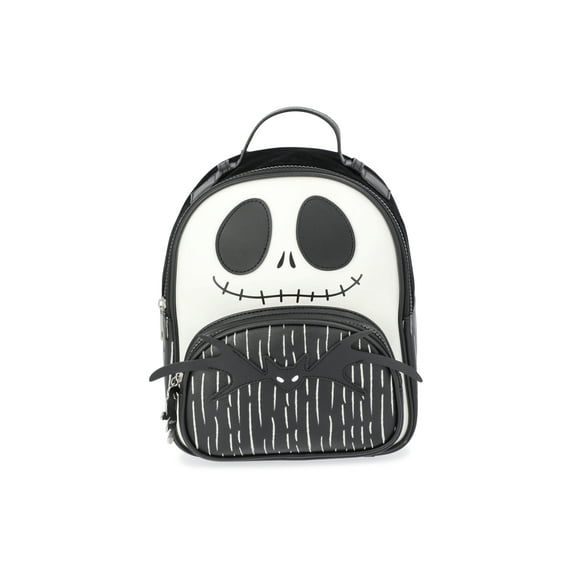 Disney Nightmare Before Christmas Glow in the Dark Jack Skellington Women's 10.5" Mini Backpack, White