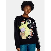 LICENSED PRODUCTS Nightmare Before Christmas Women’s Graphic Sweatshirt with Long Sleeves, Sizes XXS-XXL