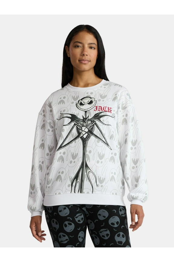 Nightmare Before Christmas Women's Graphic Sweatshirt with Long Sleeves, Sizes XXS-XXL