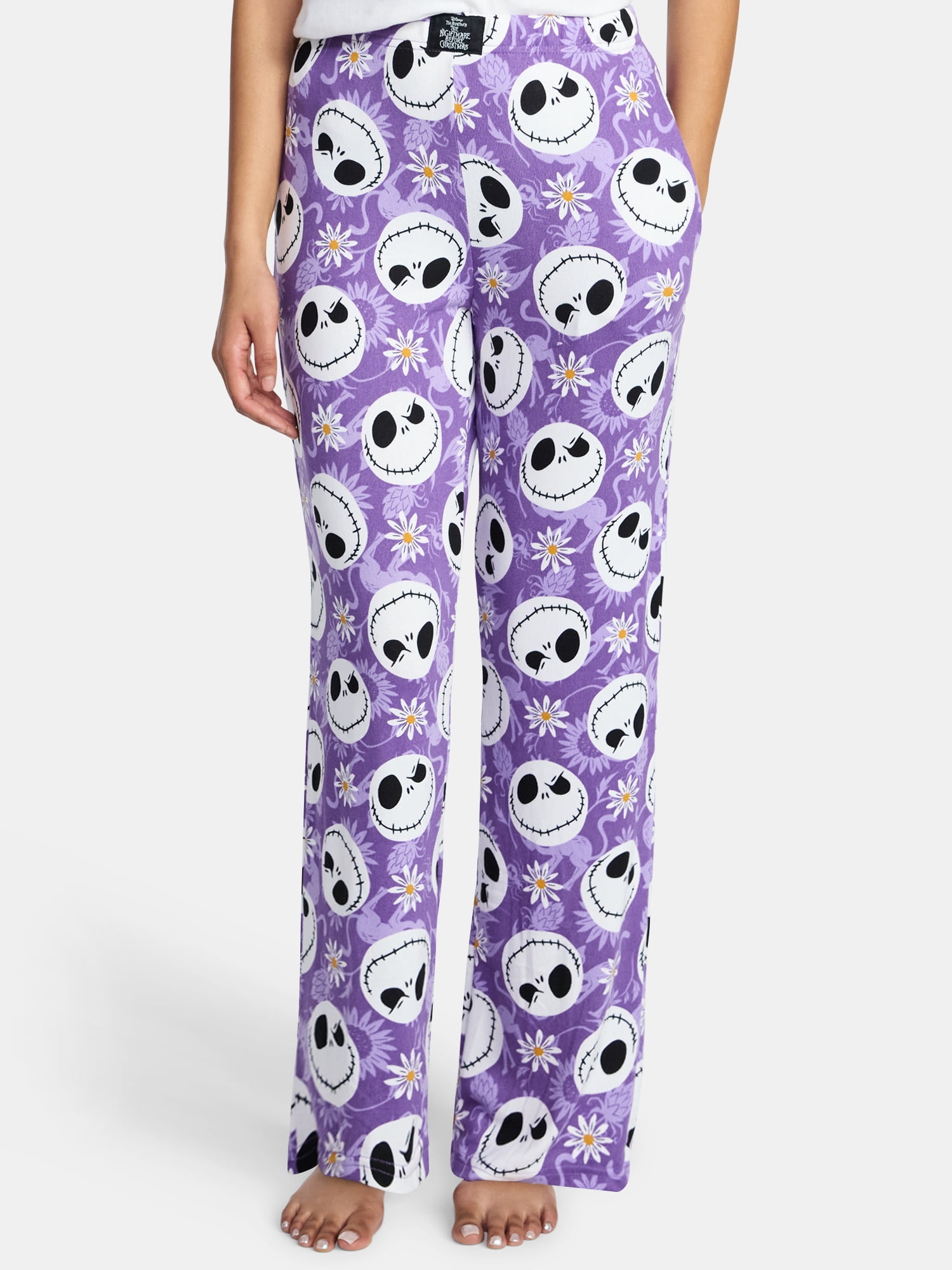 Nightmare Before Christmas Women’s Hacci Knit Wide Leg Sleep Pants, Sizes XS-3X