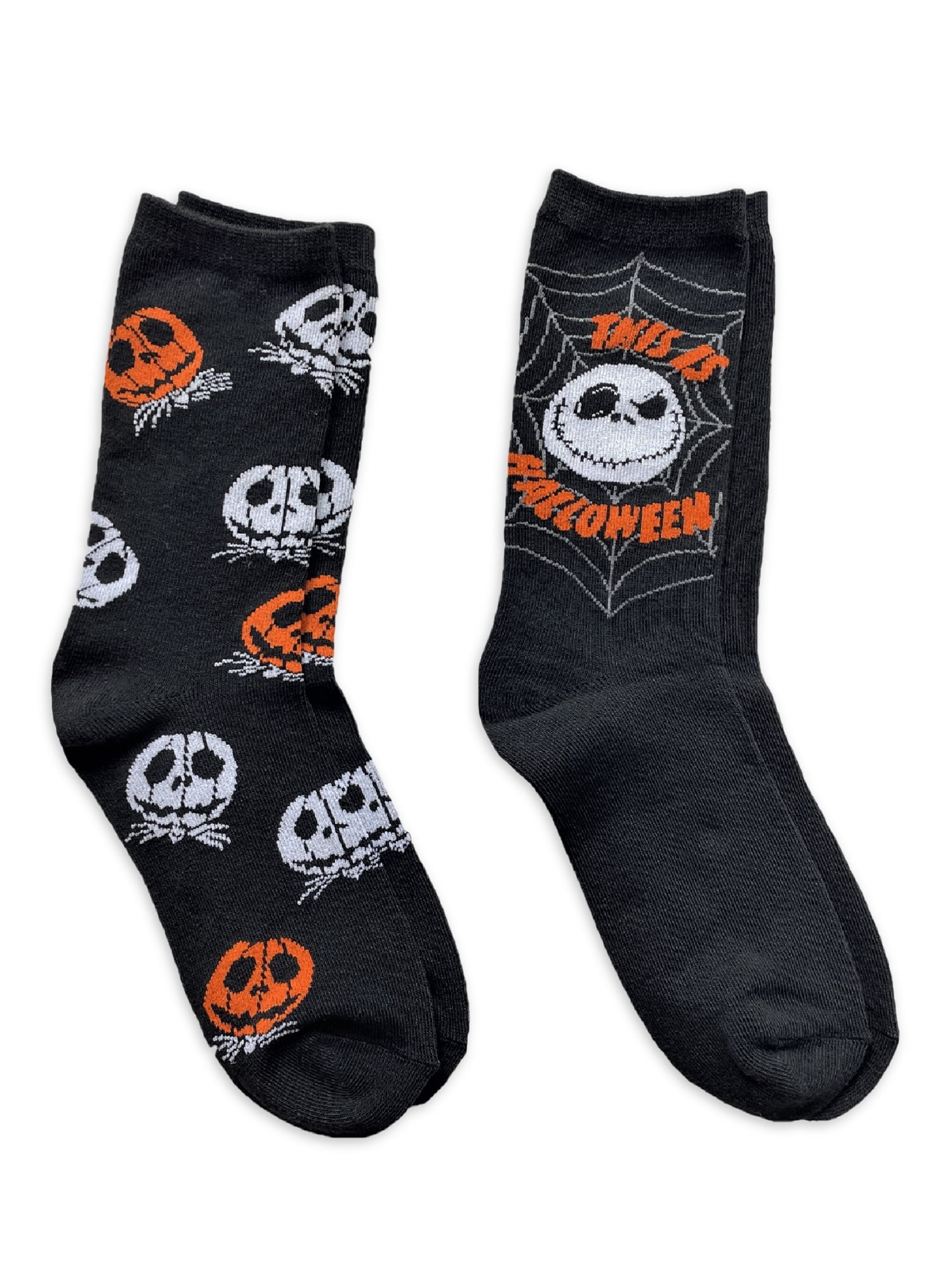 Nightmare Before Christmas Women's Halloween Crew Socks, 2Pack, Size 4