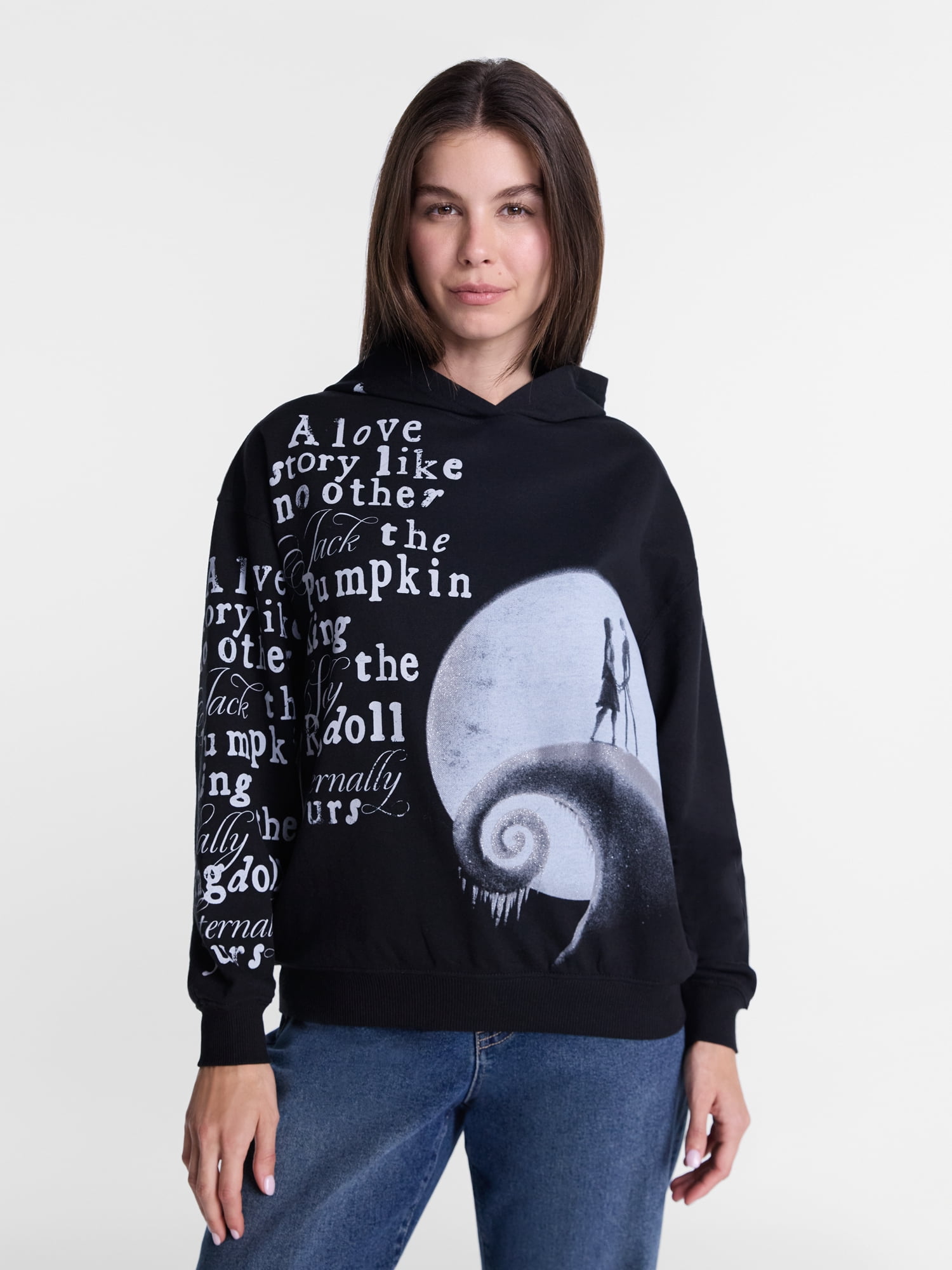 Disney Nightmare Before Christmas Women's Halloween Fleece Hoodie, Sizes XXS-XXL